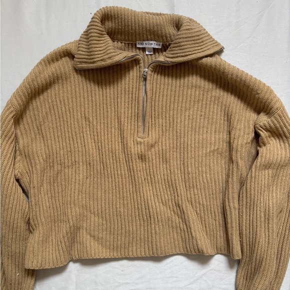 Zip-Front Ribbed Sweater - Picture 2 of 4